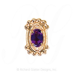 GS515 AMY - 14 Karat Gold Amethyst Slide 